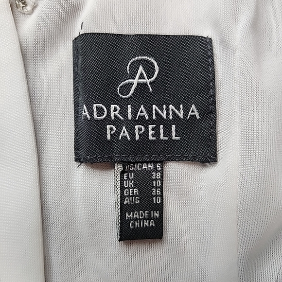 Adrianna Papell Blue Lace Floral Bateau Neck Sheath Dress Sz 6 - Picture 13 of 15